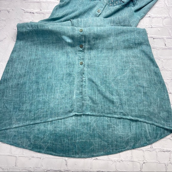 Eternal Flame Woman’s Button Front Linen Blend Green Maxi dress Size EUR 46 US S - Picture 8 of 9